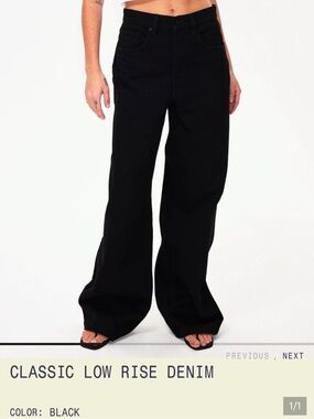 KHY - NWOT  Black Wide-Leg Denim Pants